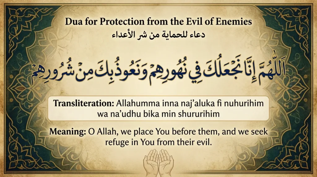Dua for Protection from the Evil of Enemies