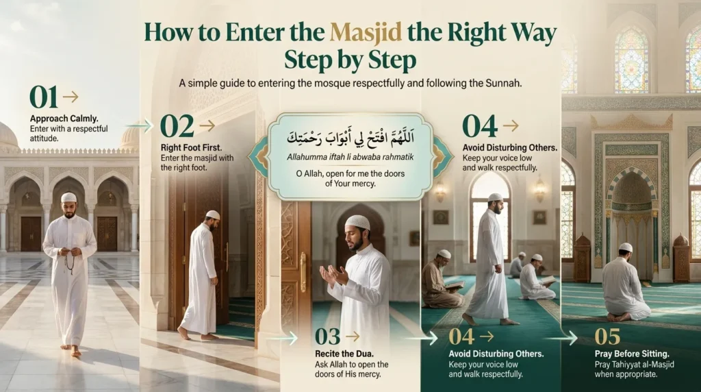 How to Enter the Masjid the Right Way: Step by Step