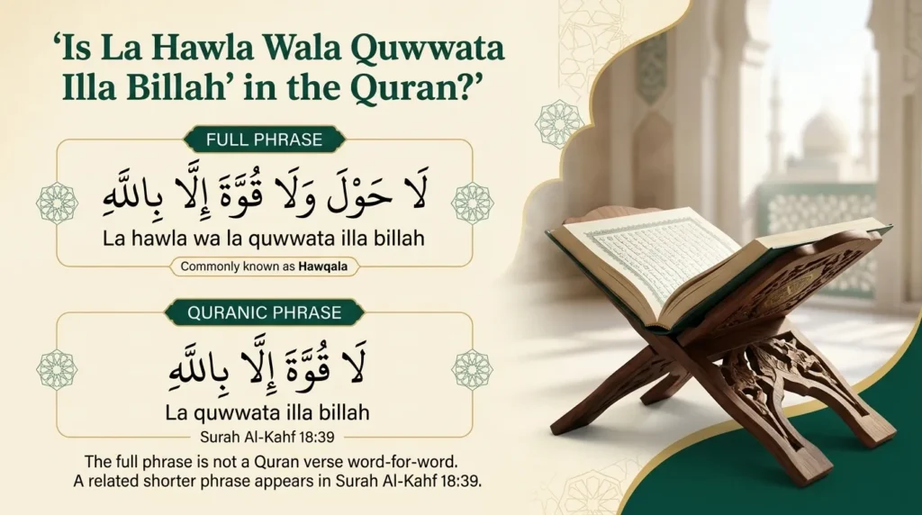 Is La Hawla Wala Quwwata Illa Billah in the Quran?