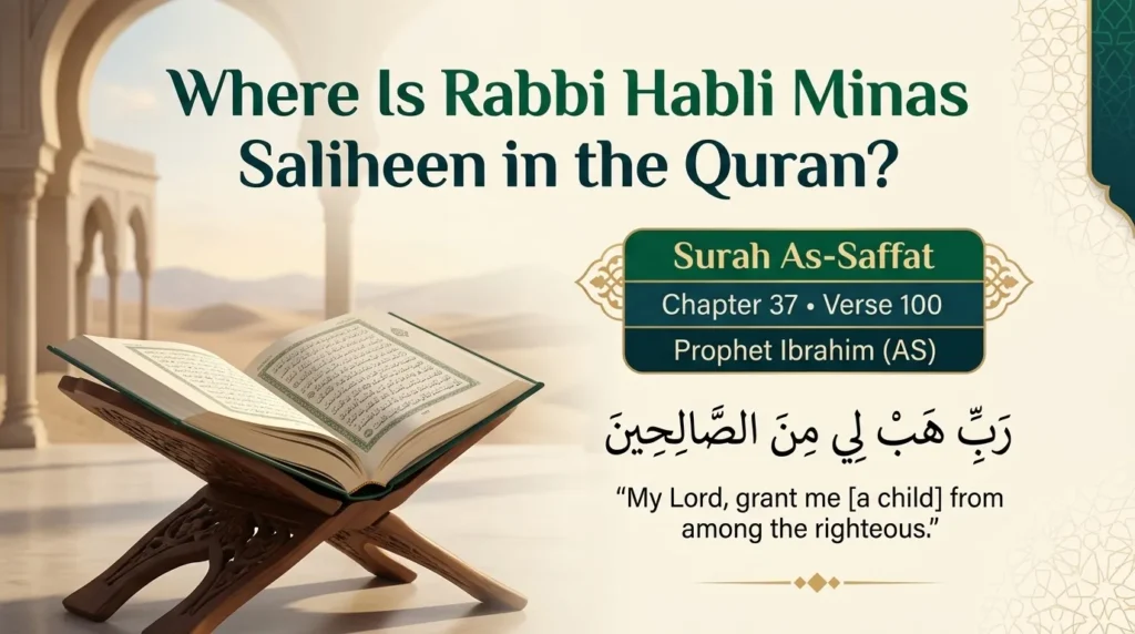 Where Is Rabbi Habli Minas Saliheen in the Quran?