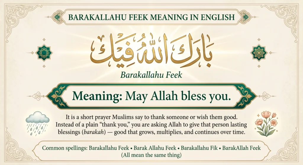 Barakallahu Feek Meaning In English