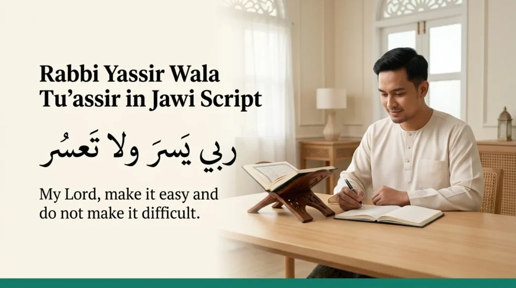 Rabbi Yassir Wala Tu'assir in Jawi Script