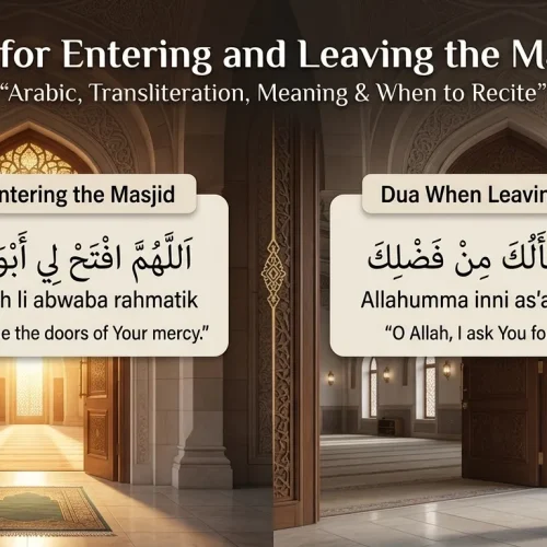 Dua for Entering and Leaving Masjid: Arabic, Meaning, and Hadith